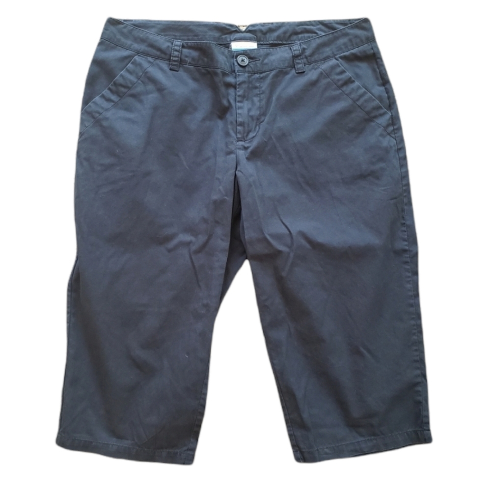 Columbia Kenzie Cove cotton hiking capri pants shorts 10 black AL8669